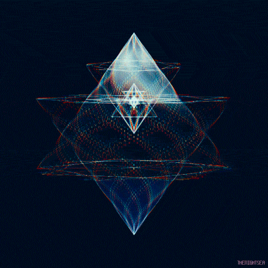 Rotating Merkaba animation for the 528Hz pattern and proportion section
